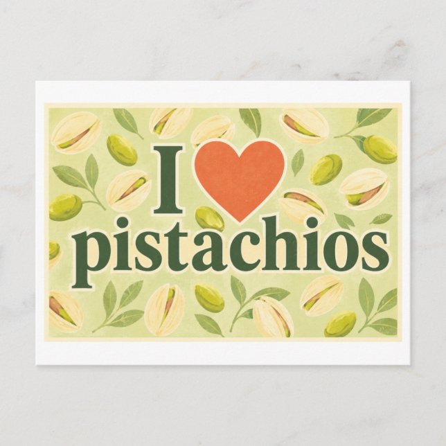 Postal "Me [encanta] los pistachos" (Anverso)