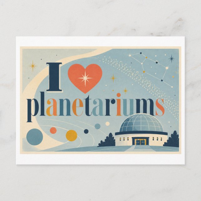Postal "Me [encanta] los planetarios" (Anverso)