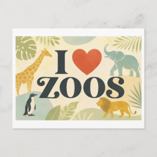 Postal "Me [encanta] los zoológicos"