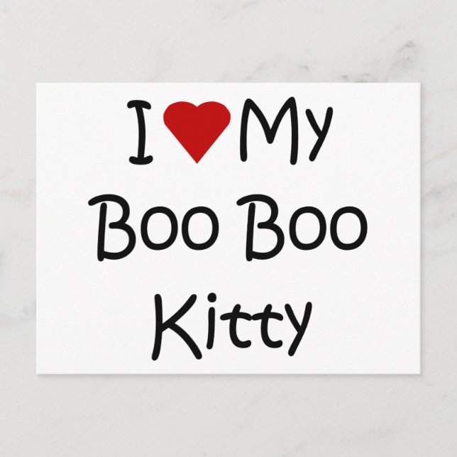 Postal Me encanta mi Boo Boo Kitty (Anverso)