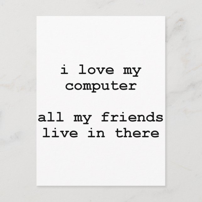 Postal me encanta mi computadora (Anverso)