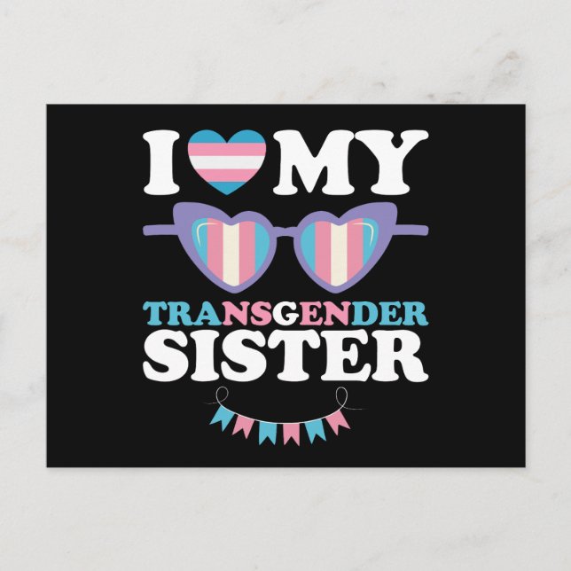 Postal Me encanta mi familia hermana transgénero Trans LG (Anverso)