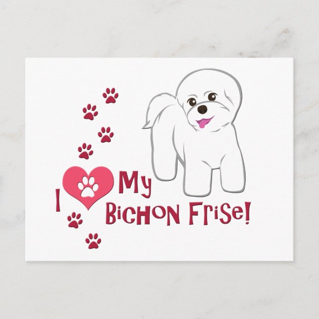 Postal ¡Me Encanta Mi Frisa Bichon! (Anverso)
