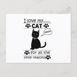 Postal Me encanta mi gato negro
