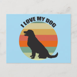 Postal Me Encanta Mi Perro Cuto Golden Retriever Sunset