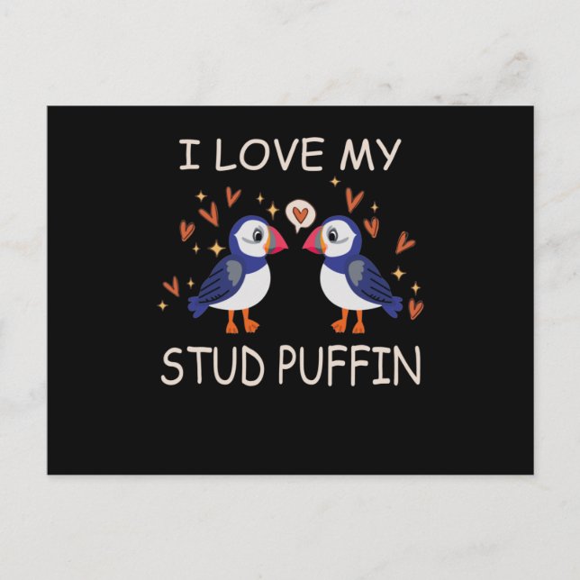 Postal Me encanta mi relación con Puffin de Stud (Anverso)