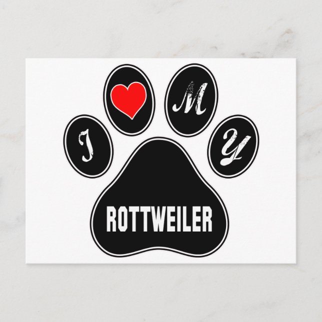 Postal Me encanta mi Rottweiler. (Anverso)