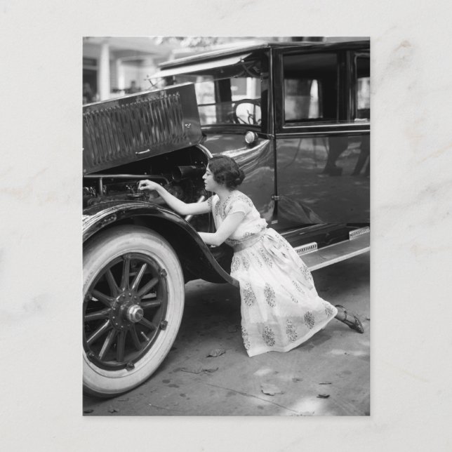 Postal Me encanta mi viejo auto, los años 20 (Anverso)