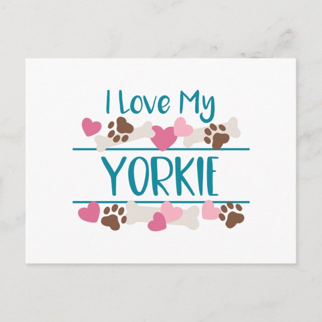 Postal Me encanta mi Yorkie (Anverso)