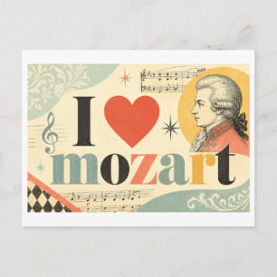 Postal "Me [encanta] Mozart"