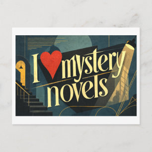 Postal "Me [encanta] Novelas de Misterio"
