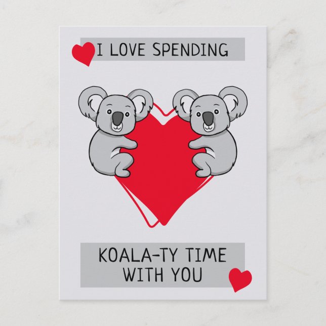 Postal Me encanta pasar tiempo Koalaty contigo (Anverso)