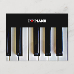 Postal Me encanta Piano con teclas de piano