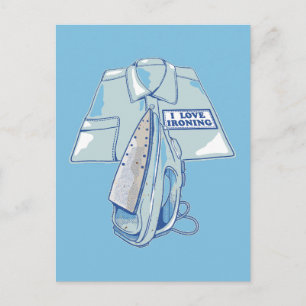 Postal Me encanta planchar hierros divertidos