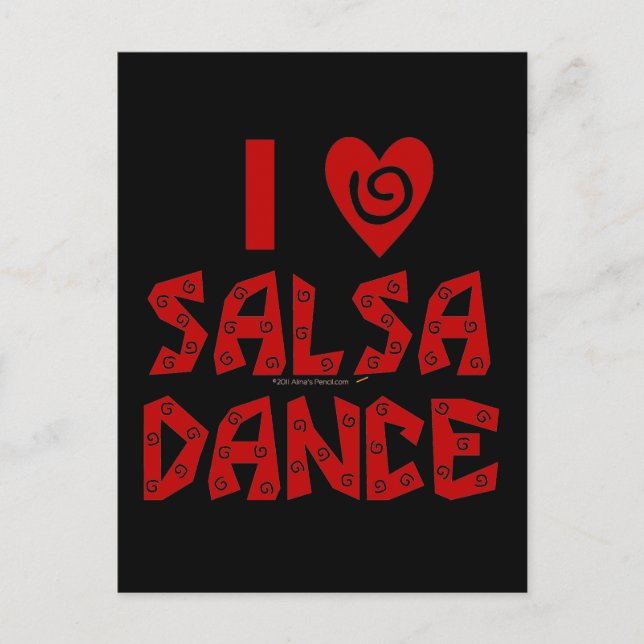 Postal Me encanta Salsa Dance Personalizado Dancing Lover (Anverso)