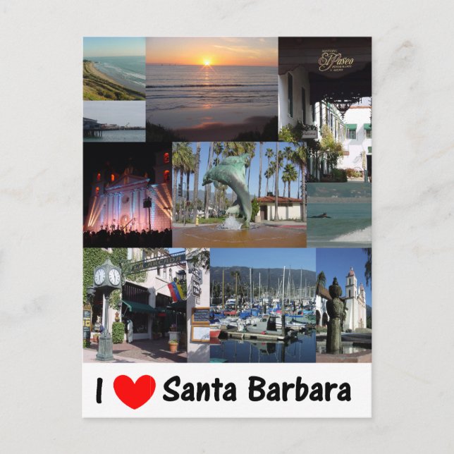 Postal Me encanta Santa Barbara (Anverso)