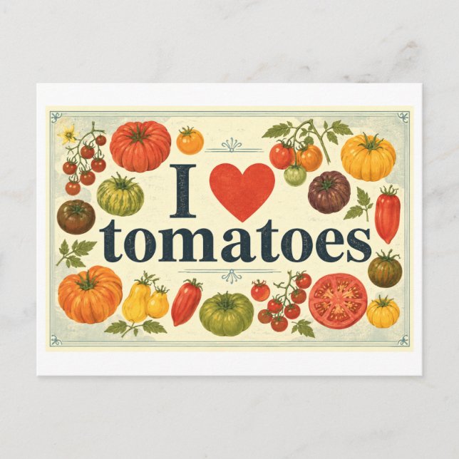 Postal "Me [encanta] Tomates" (Anverso)