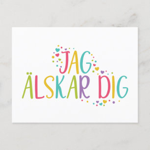 Postal Me encanta tu sudadera jag alskar cavar arco iris