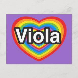 Postal Me encanta Viola. Te amo Viola. Corazón