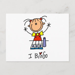 Postal Me Encantan Camisetas y Regalos de Bingo