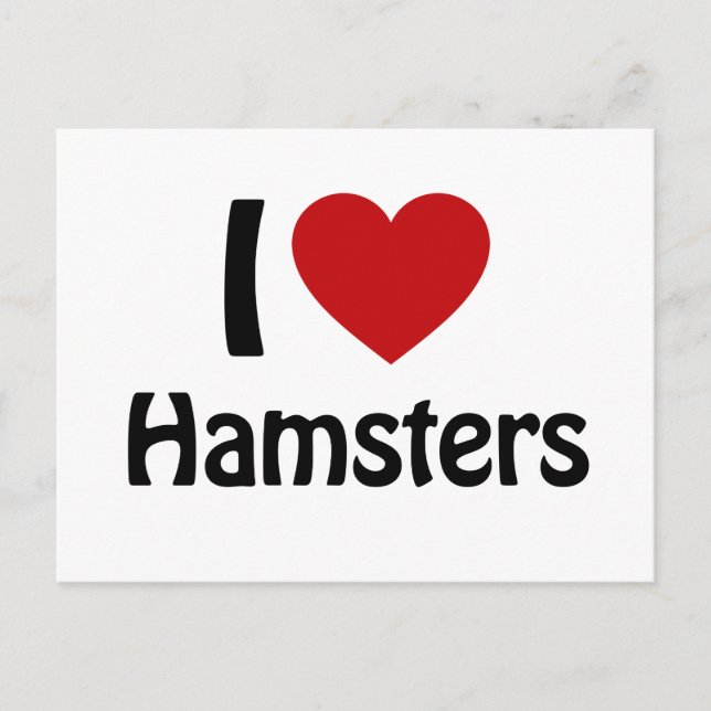 Postal Me encantan Hamsters (Anverso)