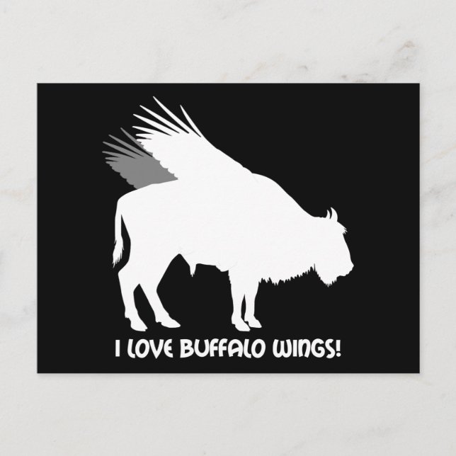 Postal Me encantan las alas de búfalo (Anverso)
