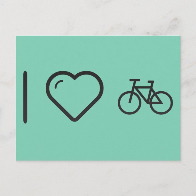 Postal Me encantan las bicicletas (Anverso)