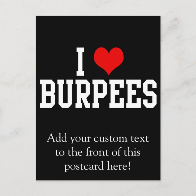 Postal Me encantan las Burpees, el fitness (Anverso)