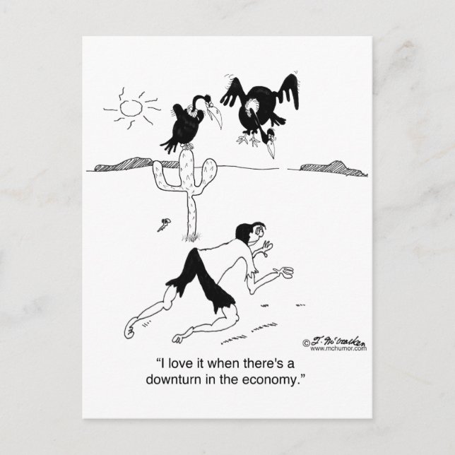 Postal Me encantan las caídas económicas (Anverso)