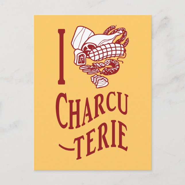 Postal Me encantan las charcuterias (Anverso)