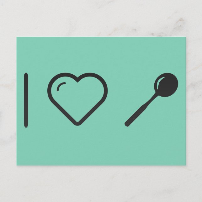 Postal Me encantan las cucharas de té (Anverso)