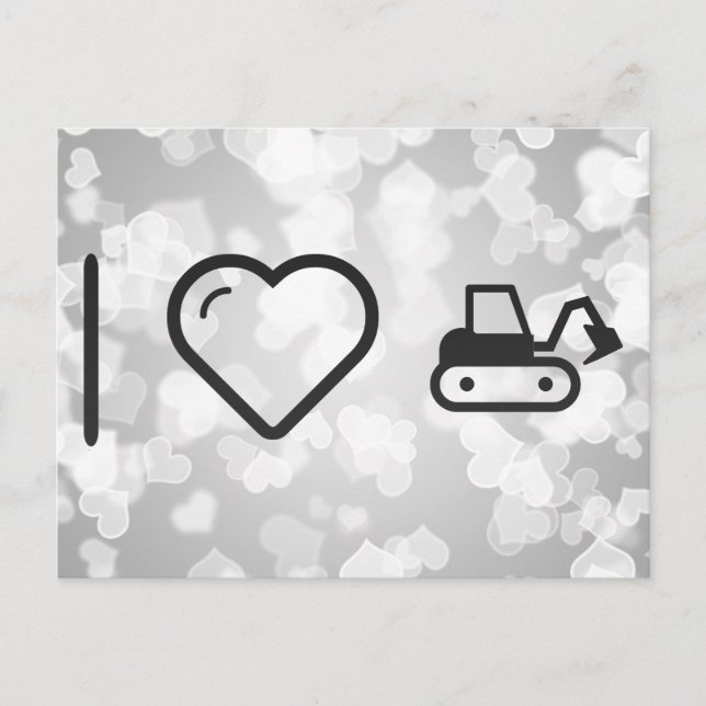 Postal Me encantan las excavadoras (Anverso)