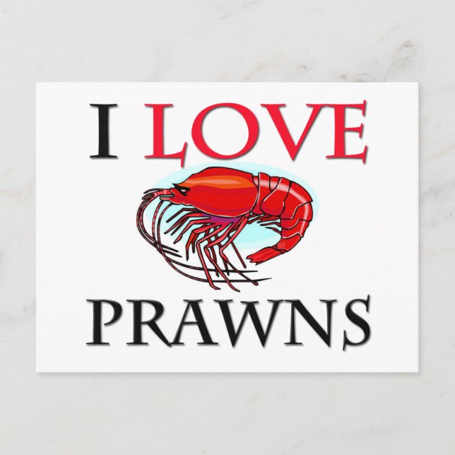 Postal Me encantan las gambas (Anverso)