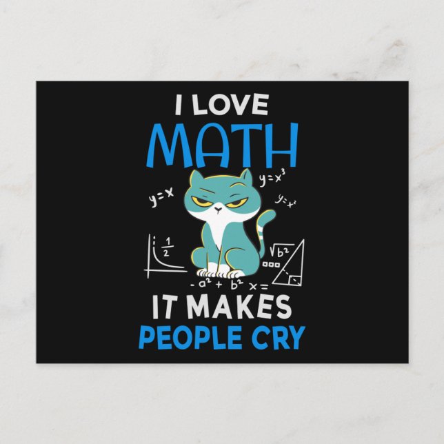 Postal Me encantan las matemáticas que hacen llorar a la  (Anverso)