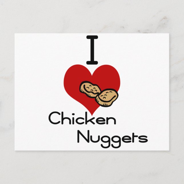 Postal Me encantan las nuggets de pollo (Anverso)