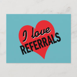 Postal Me encantan las referencias con corazón