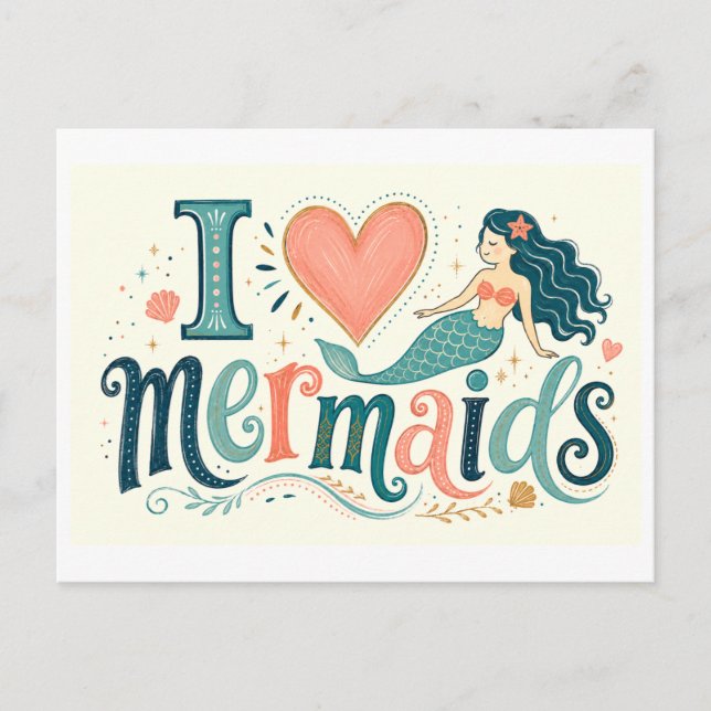 Postal "Me [encantan] las sirenas" (Anverso)
