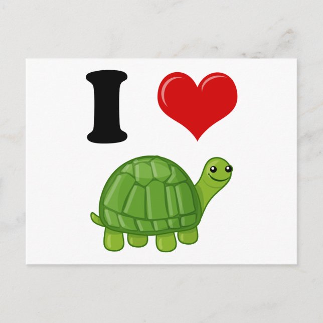 Postal Me encantan las tortugas (Anverso)