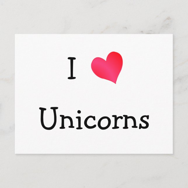 Postal Me encantan las Unicornios (Anverso)
