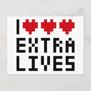 Postal Me encantan las vidas extra del corazón, el juego 