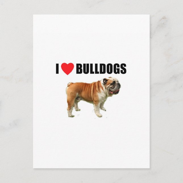 Postal Me encantan los Bulldoges (Anverso)