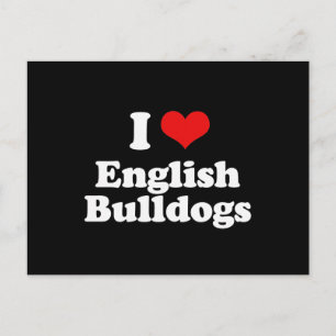 Postal Me encantan los Bulldoges ingleses