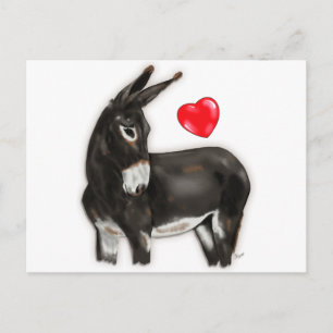 Postal Me encantan los burros Demure Donkey