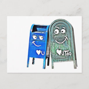 Postal Me encantan los buzones de correo: te amo