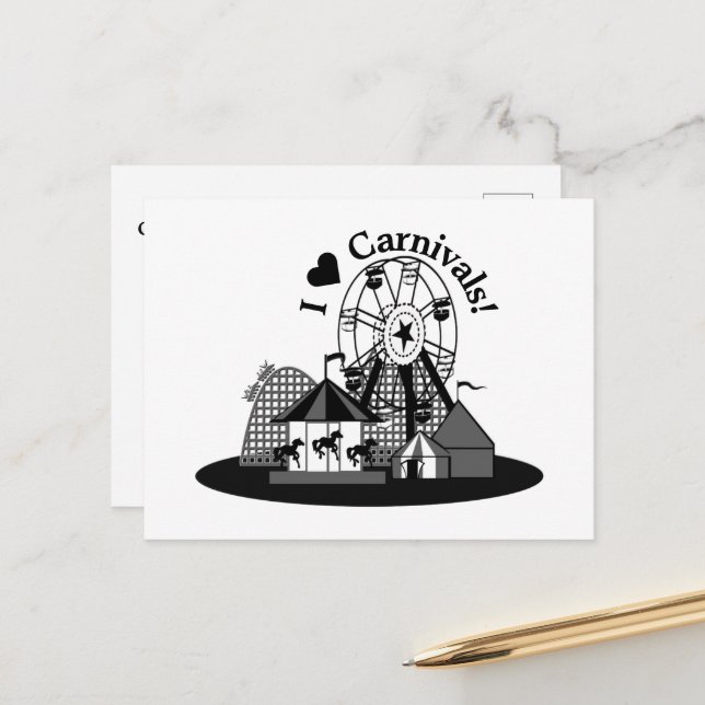 Postal ¡Me encantan los carnavales! (Anverso/Reverso In Situ)