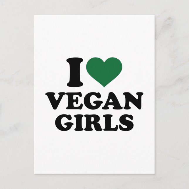Postal Me encantan los chicas veganos (Anverso)