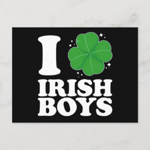 Postal Me encantan los chicos irlandeses Shamrock Heart S