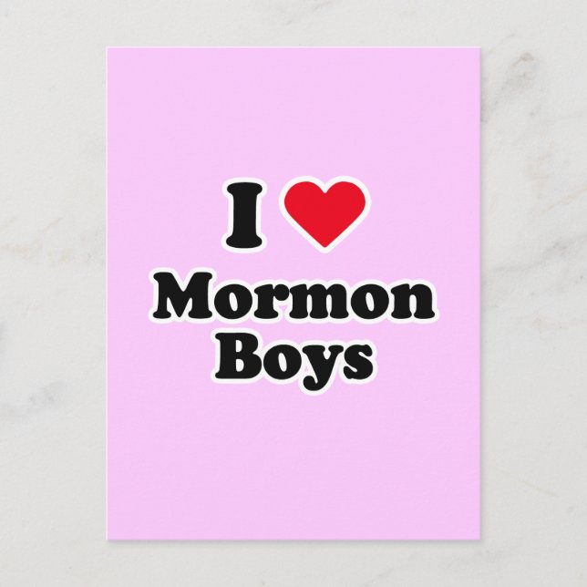 Postal Me encantan los chicos mormones (Anverso)