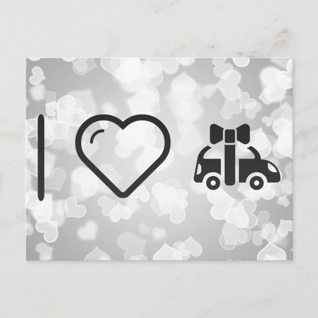Postal Me encantan los coches de regalo (Anverso)