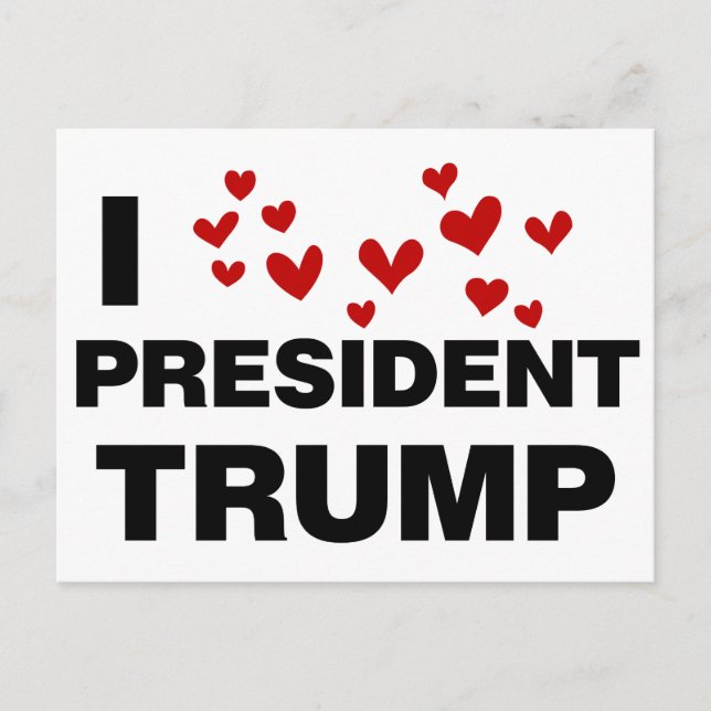 Postal Me encantan los corazones del presidente Trump (Anverso)